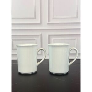 Sur La Table PAIR (2) White Ceramic Bistro Mugs